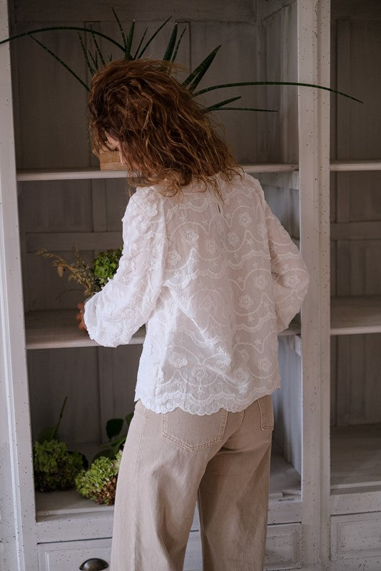 BLUSA PETALI E FRANGE