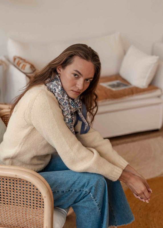 GRAND FOULARD INDIEN - KIALA CÉLESTE