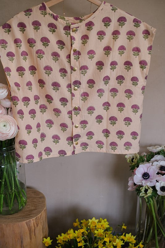 BLOUSE PASHAM FLORETS MACADAMIA