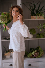 BLUSA PETALI E FRANGE