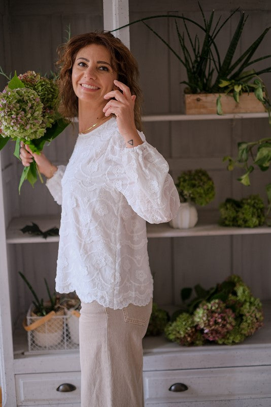 BLUSA PETALI E FRANGE