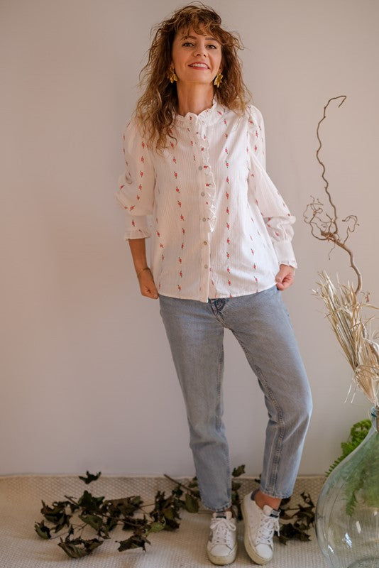 CAMICIA FIORI ROSSI