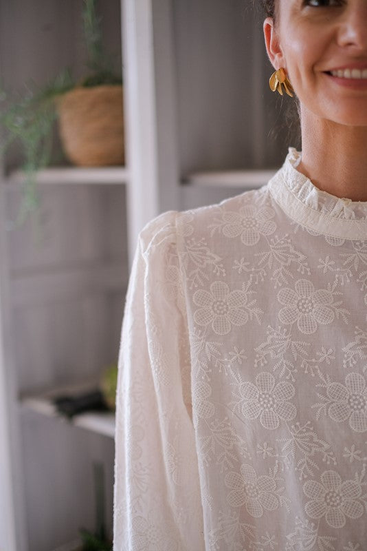 CAMICIA RICAMO FIORDILATTE