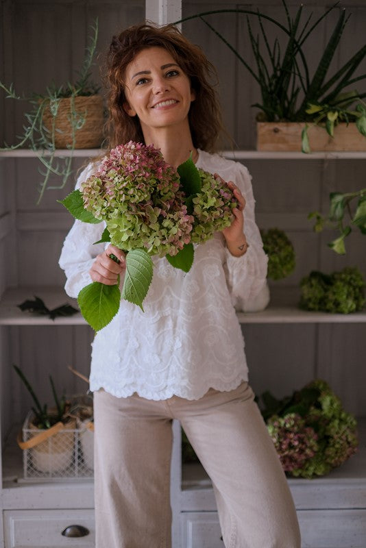 BLUSA PETALI E FRANGE