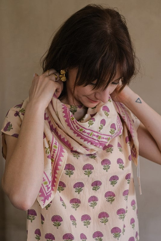 BLOUSE PASHAM FLORETS MACADAMIA