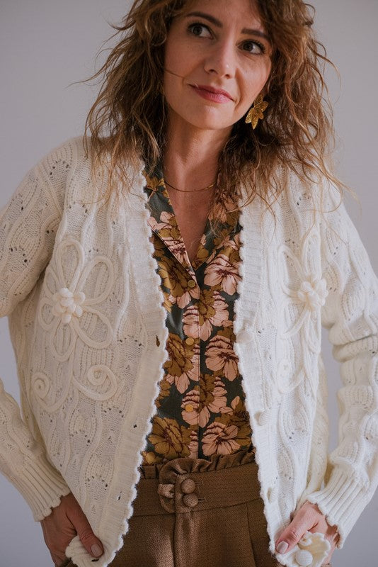 CARDIGAN LUNARIA ECRU
