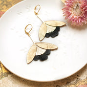 ORECCHINI FLEUR DE GINKO NERO ORO