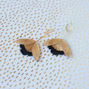 ORECCHINI FLEUR DE GINKO NERO ORO