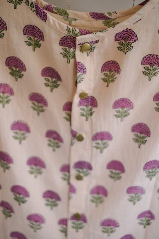 BLOUSE PASHAM FLORETS MACADAMIA