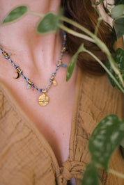 COLLANA CORDA AZZURRO