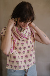 BIG FOULARD LATIKA FLORETS MACADAMIA