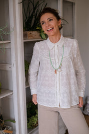 CAMICIA RICAMI GARDENIA