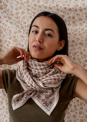 GRAND FOULARD INDIEN  AARTI VANILLE