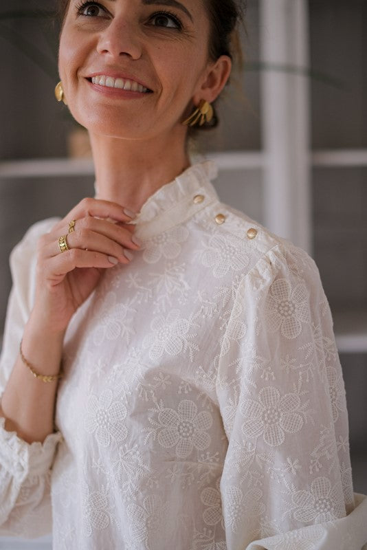 CAMICIA RICAMO FIORDILATTE