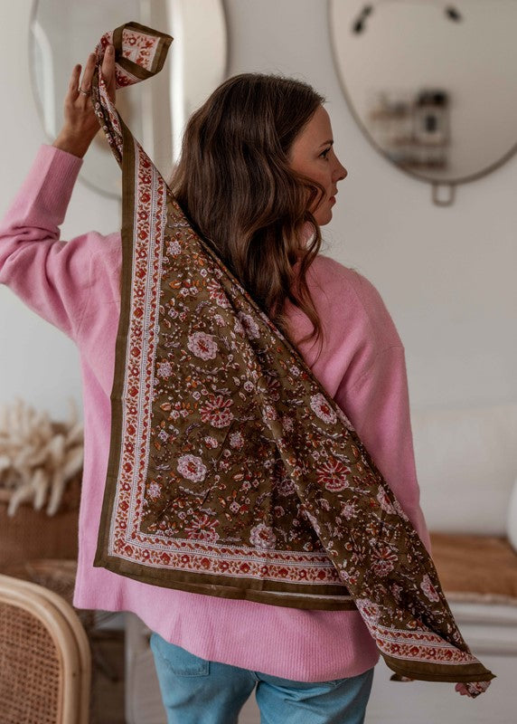 GRAND FOULARD INDIEN - KIALA BISCUIT