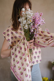 BIG FOULARD LATIKA FLORETS MACADAMIA