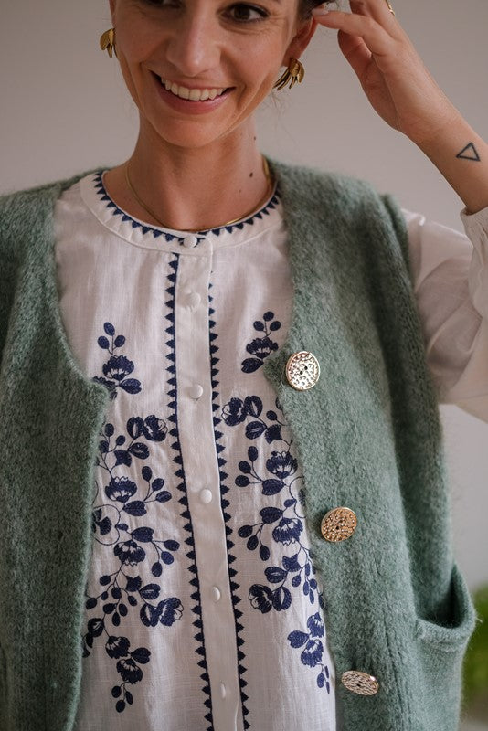 CAMICIA BOHO BLU