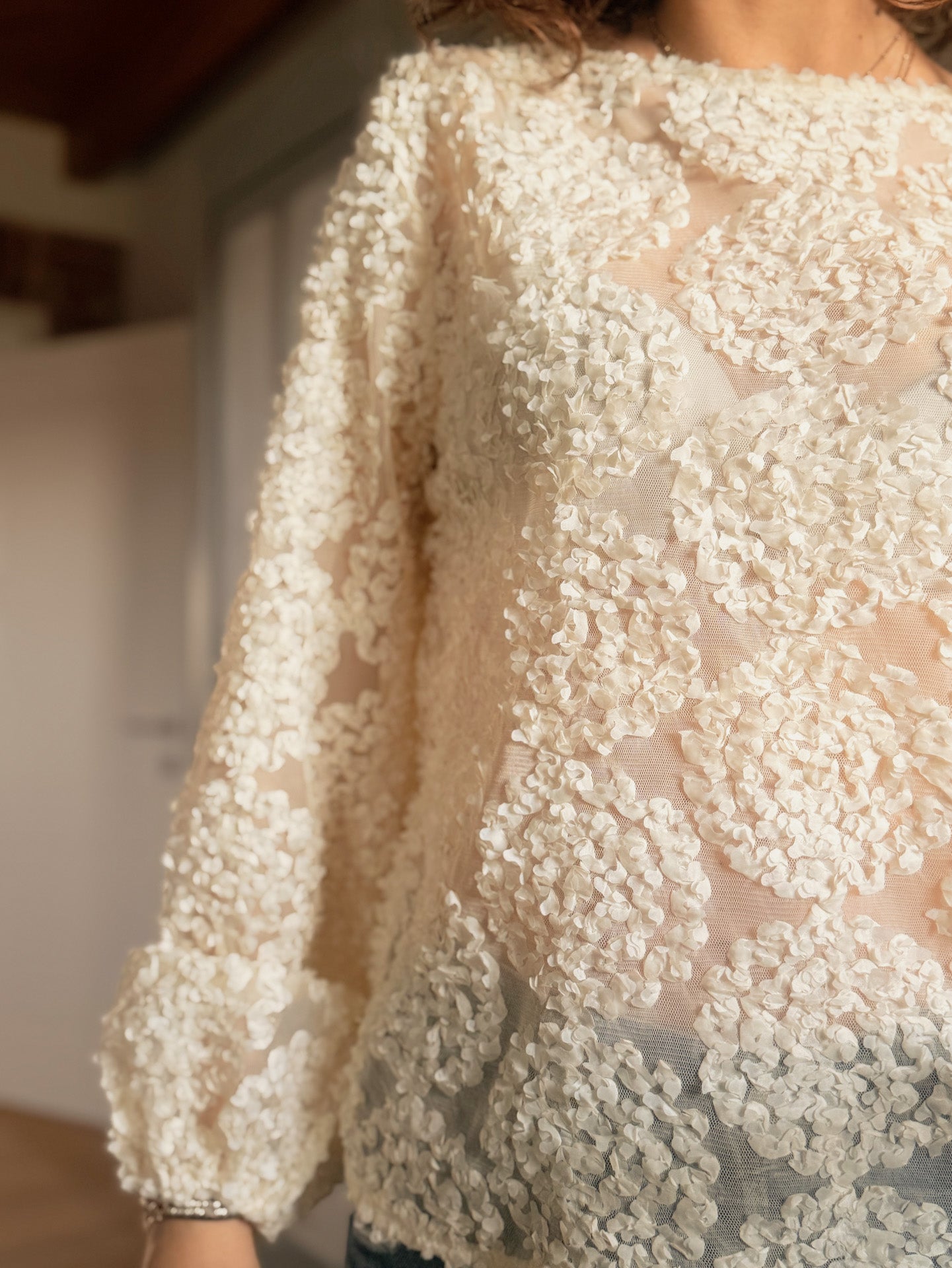 BLUSA SOFFIONI LATTE