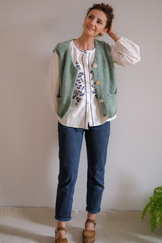 CAMICIA BOHO BLU