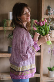 CAMICIA FIORI ORIENTE FUCSIA