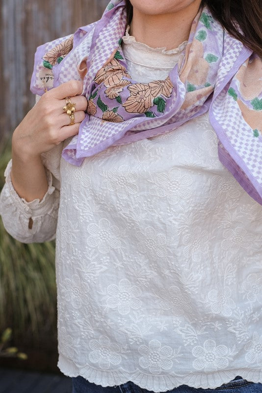 BIG FOULARD LATIKA BLOOM LAVANDE