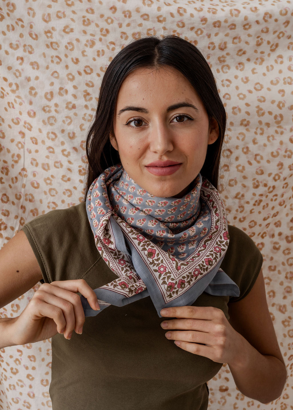 GRAND FOULARD INDIEN  AARTI AZUL