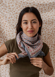 GRAND FOULARD INDIEN  AARTI AZUL