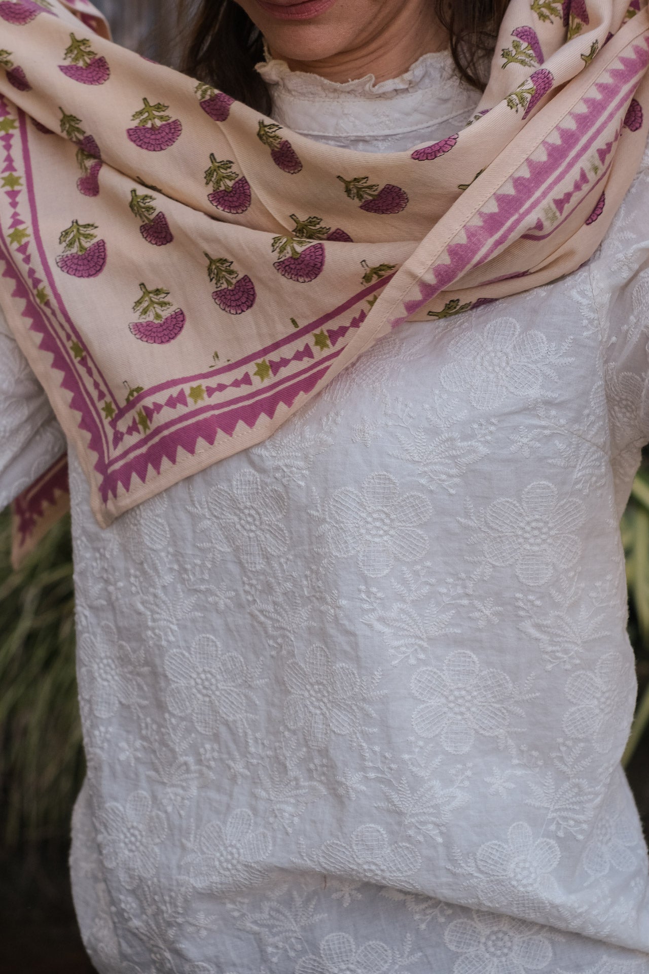 BIG FOULARD LATIKA FLORETS MACADAMIA