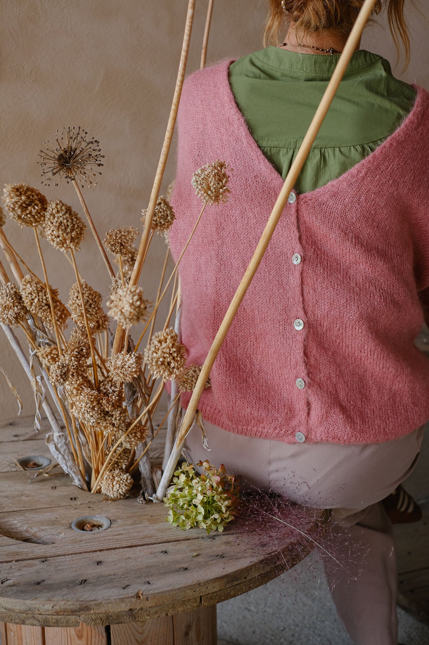 CARDIGAN LIGHT MOHAIR ROSE