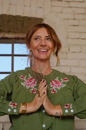 CAMICIA RICAMATA VERDE