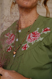 CAMICIA RICAMATA VERDE