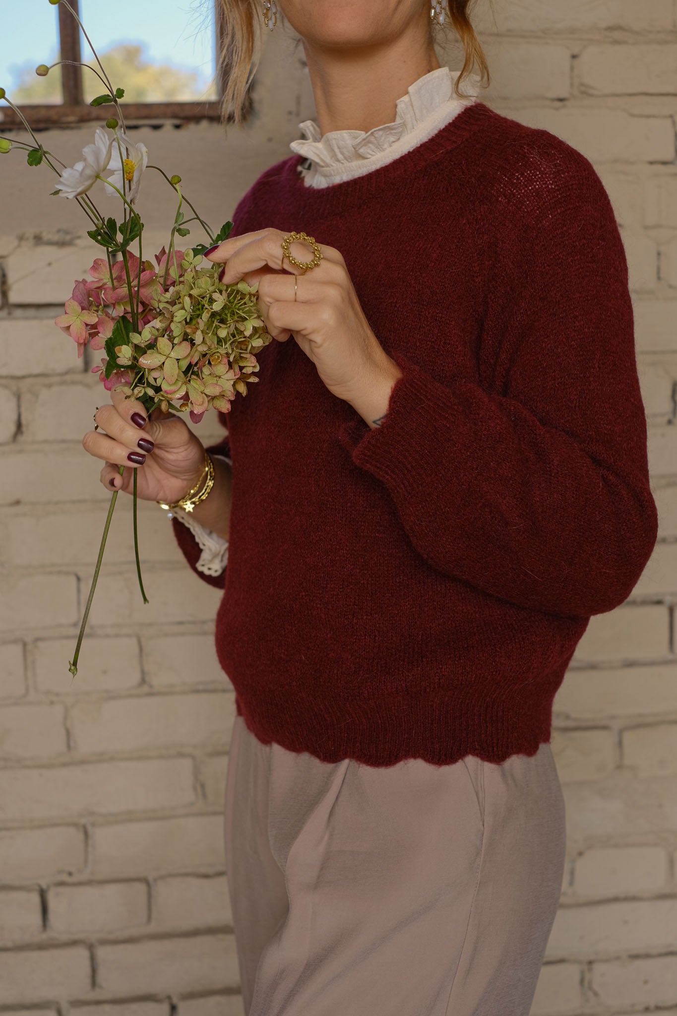 MAGLIA BABY ALPACA BORGOGNA