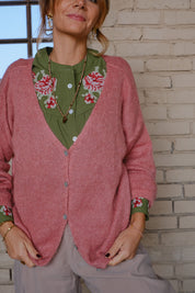 CARDIGAN LIGHT MOHAIR ROSE