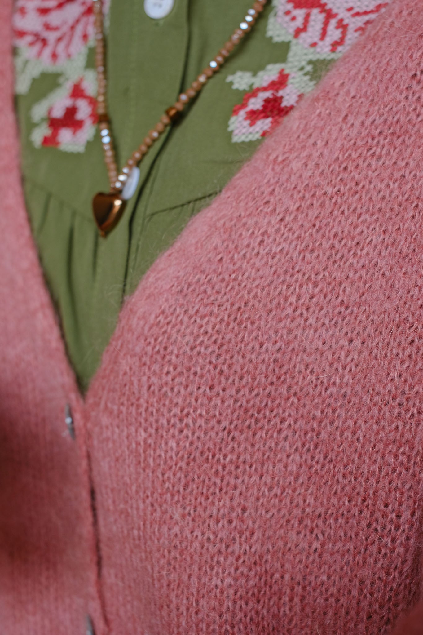 CARDIGAN LIGHT MOHAIR ROSE