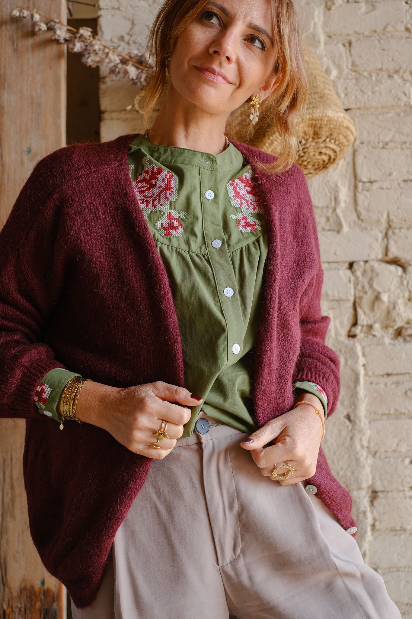 CAMICIA RICAMATA VERDE
