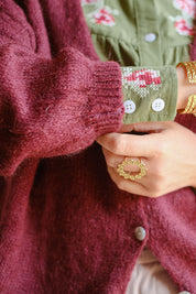 CARDIGAN LIGHT MOHAIR BORGOGNA