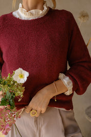 MAGLIA BABY ALPACA BORGOGNA