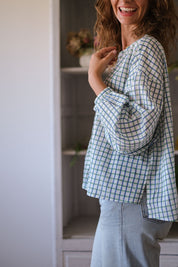 CAMICIA JULIET BLU VERDE CROISETTE