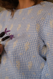 BLUSA VICHY FIOR DI CIELO