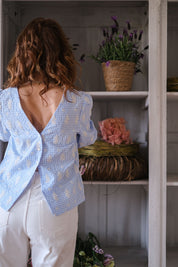 BLUSA VICHY FIOR DI CIELO