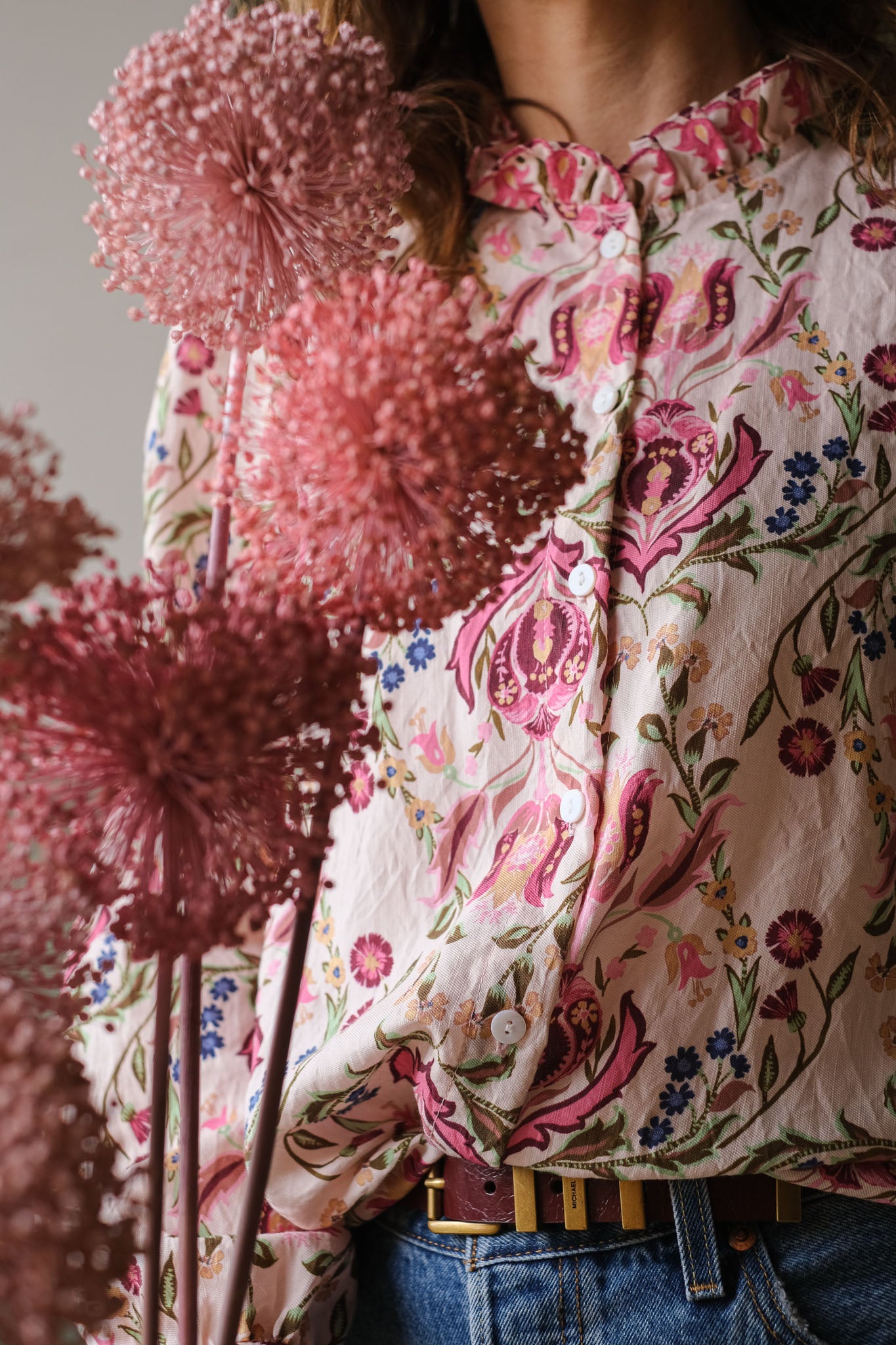 FIORI DI ALLIUM ESSICCATI  ROSA