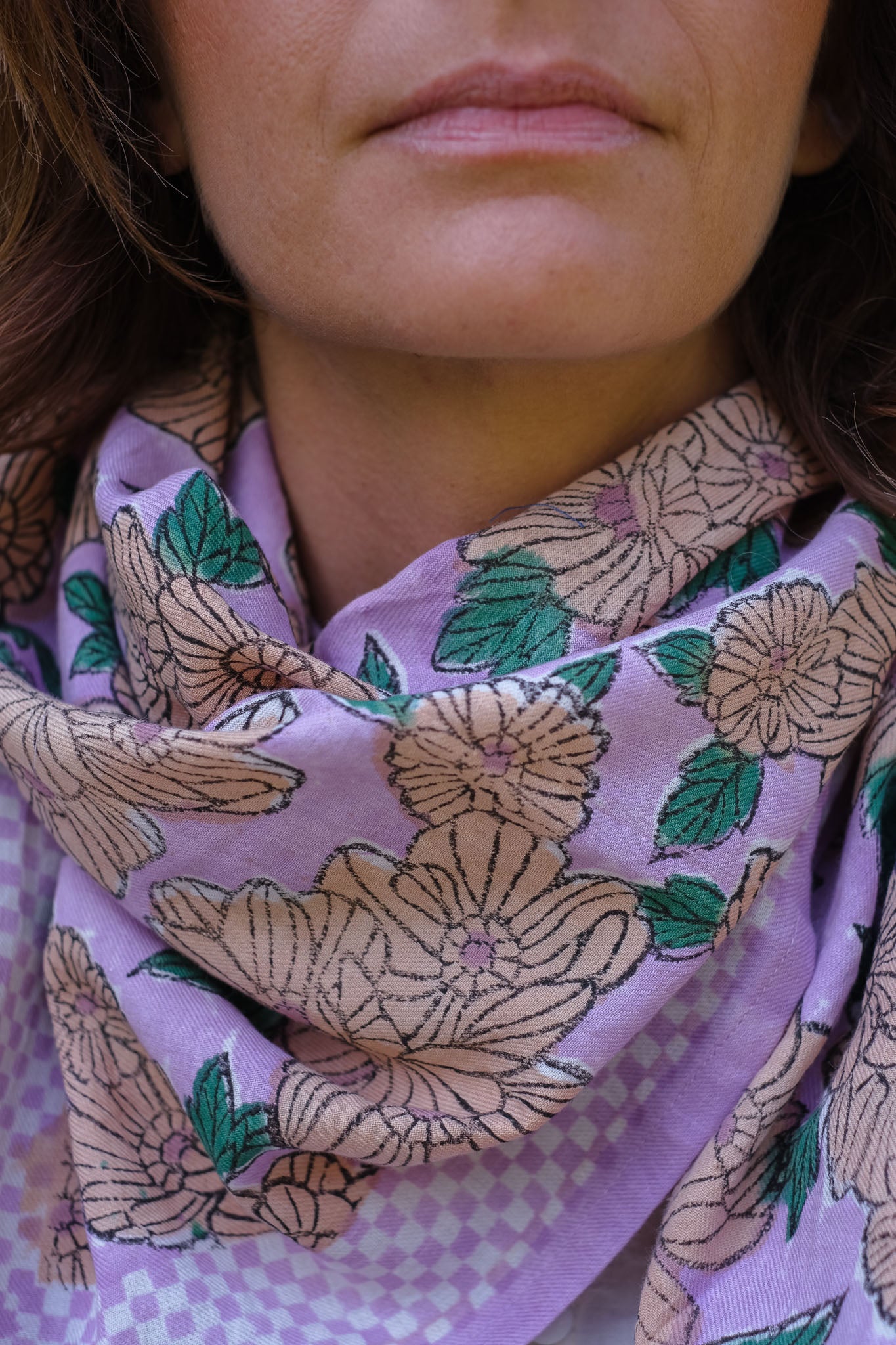 BIG FOULARD LATIKA BLOOM LAVANDE