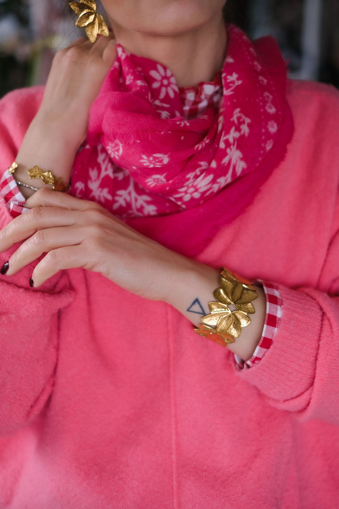 FOULARD IN LANA KARMA PINK