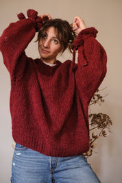 MAGLIA OVERSIZE TULIP BORDEAUX