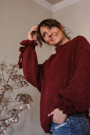 MAGLIA OVERSIZE TULIP BORDEAUX