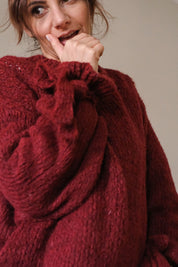 MAGLIA OVERSIZE TULIP BORDEAUX
