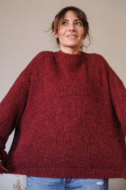 MAGLIA OVERSIZE TULIP BORDEAUX