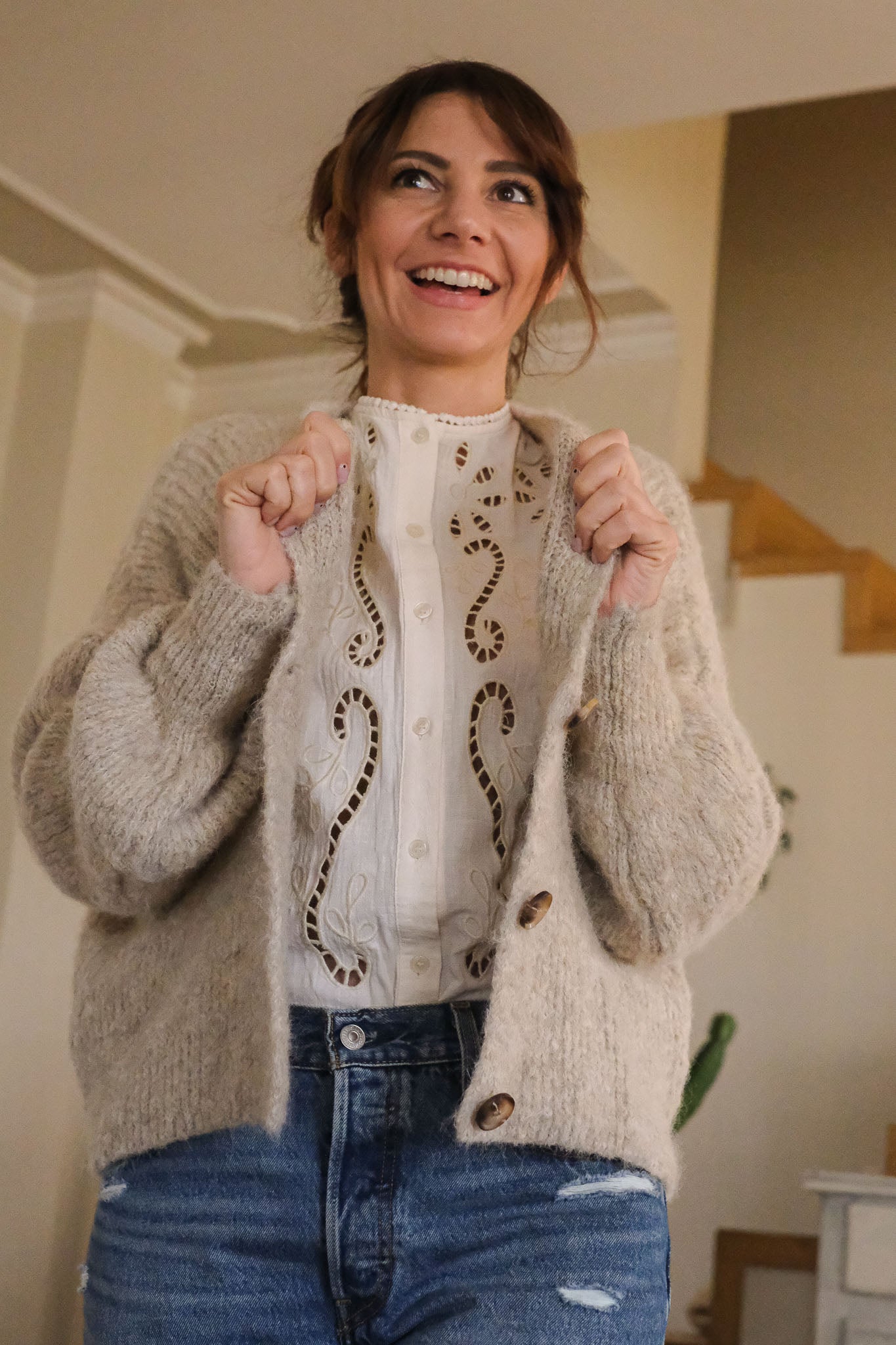 CARDIGAN SEMINI PANNA