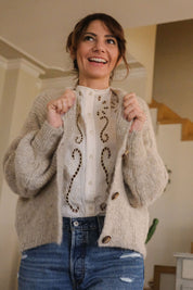 CARDIGAN SEMINI PANNA