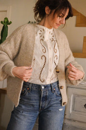 CARDIGAN SEMINI PANNA